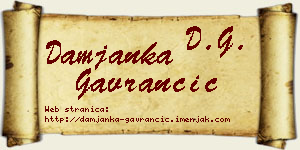 Damjanka Gavrančić vizit kartica